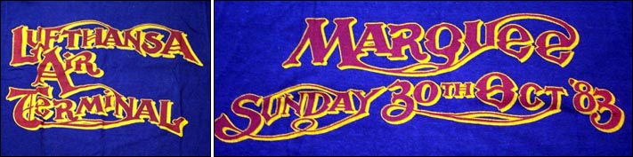 T-Shirt by Greg Belton - The Marquee Club, London - 30.10.1983 (Marillion as Lufthansa Airport Terminal)